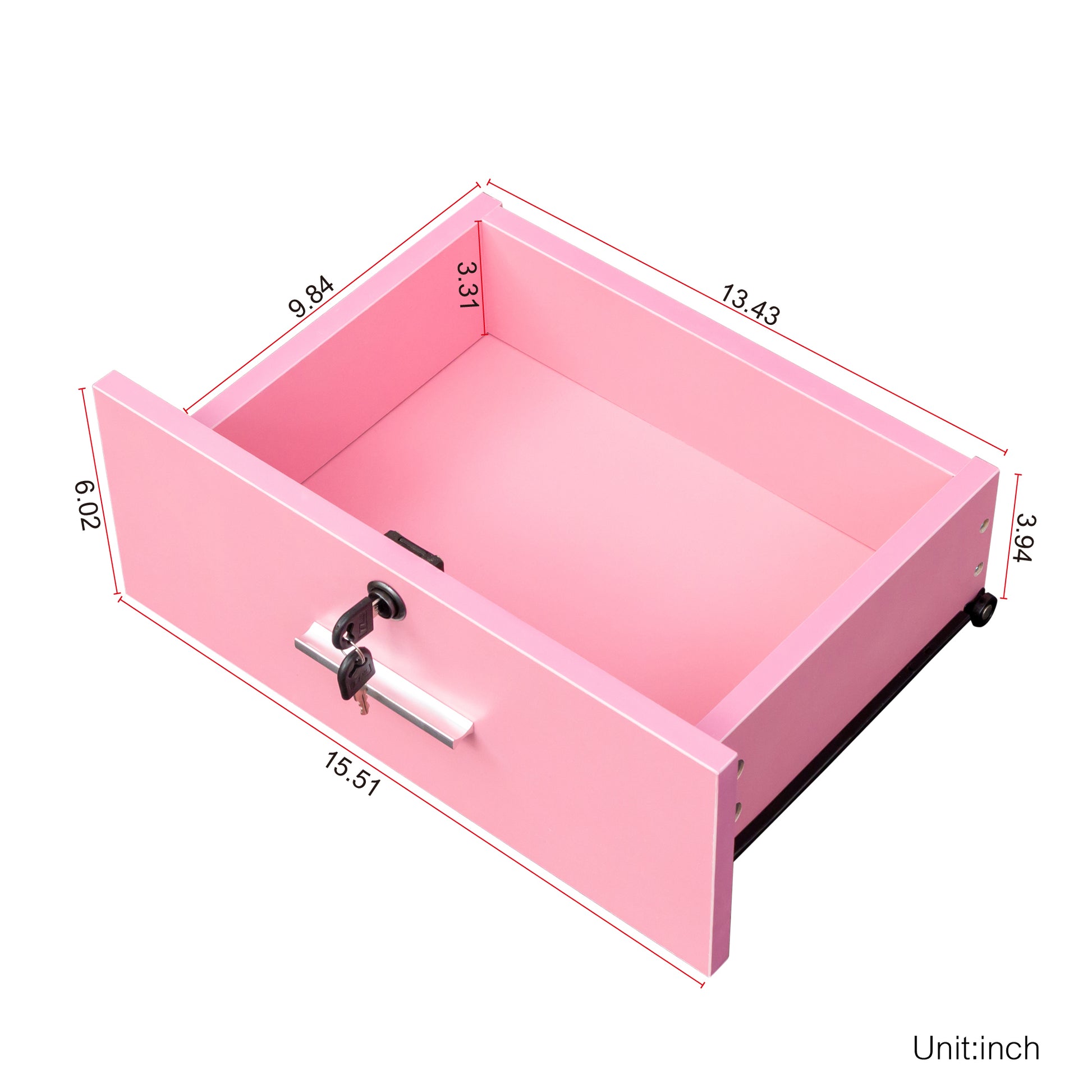 Pink Modern Simple Hair Desk, Multi Layer Storage Space Pink Mdf