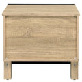 Oak And Black 2 Drawer Nightstand Black Brown 2 Drawers Bedroom Rectangle Industrial Oak Wood Metal