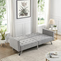 Sofa Bed Convertible Folding Light Grey Lounge Couch Loveseat Sleeper Sofa Armrests Living Room Bedroom Apartment Reading Room Light Grey Linen 2 Seat