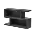 Retro Console Table With Symmetrical 2 Tier Open Shelf For Entryway And Living Room Black Black Mdf