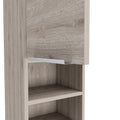 Milwaukee Medicine Cabinet, Two Shelves, Single Door Cabinet, Two Interior Shelves Light Gray 1 4 32 To 35 In Bathroom Wall Mounted Contemporary,Modern 10 15 Inches Melamine Engineered Wood