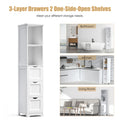 Bathroom Tall Storage Cabinet, Slim Free Standing Cabinet With 3 Drawers And 2 Shelves,Floor Cabinet For Small Space, 11.8