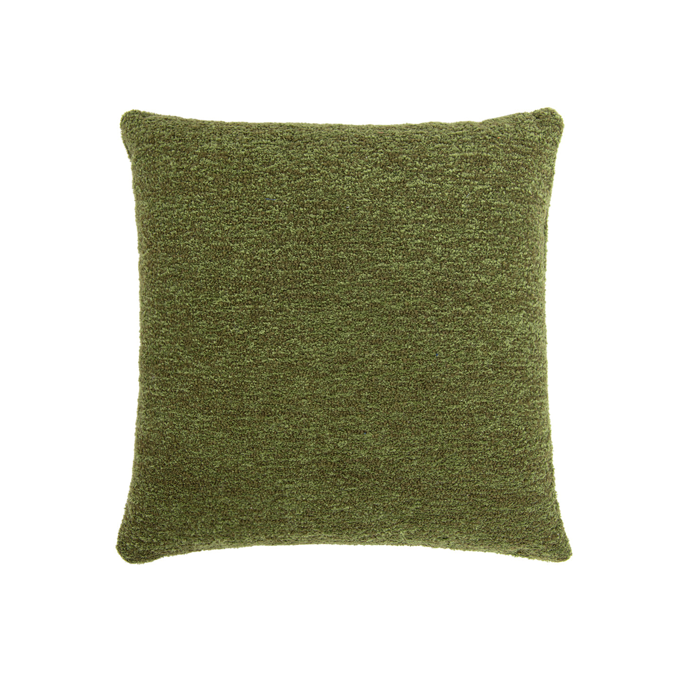 Astrid 20" Square Accent Throw Pillow Cover With Feather Insert, Moss Green Boucle Green Polyester Boucle