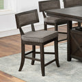 Set Of 2 Dining High Chairs With Fabric Upholstery Cushion, Espresso Solid Espresso Dining Room Dining Chairs Set Of 2 Rubber Wood