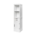 White Color Modular Wine Bar Cabinet Buffet Cabinet With Hutch For Dining Room White Particle Board Mdf