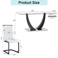 Table And Chair Set.Large Rectangular Glass Dining Table, 0.39 
