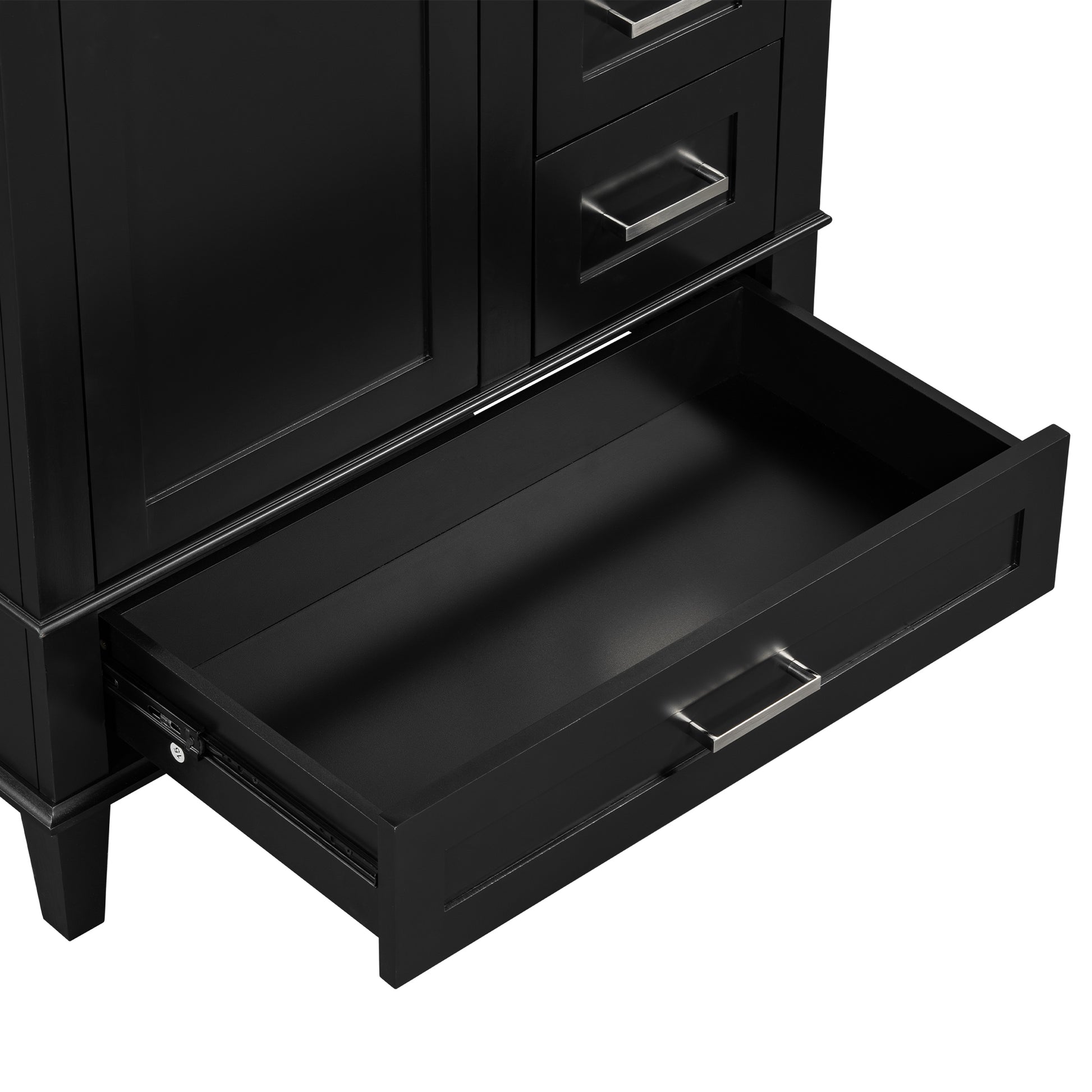 30" Bathroom Vanitymodern Bathroom Cabinet With Sink Combo Set, Bathroom Storage Cabinet With A Soft Closing Door And 3 Drawers, Solid Wood Frame Black Black Bathroom Solid Wood Mdf