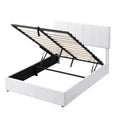 Full Size Upholstered Platform Bed With A Hydraulic Storage System White Old Sku: Lp000111Aak White Upholstered