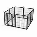 Dog Playpen Outdoor, 8 Panel Dog Fence 31.'' Pet Pen For Small Dogs Pet Exercise Pen For Puppy Rabbit Small Animals Portable Playpen For Rv Camping Garden Yard, Indoor. Black, 26.3'' W X 31.5'' H. Black Iron