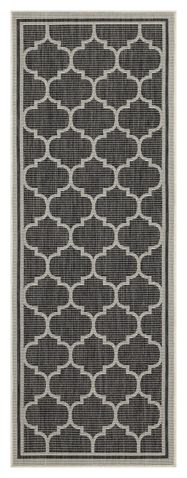 Sunshine Gc Har2005 Anthracite 2 Ft. 7 In. X 7 Ft. 3 In. Indoor Outdoor Area Rug Anthracite Polyester Polypropylene