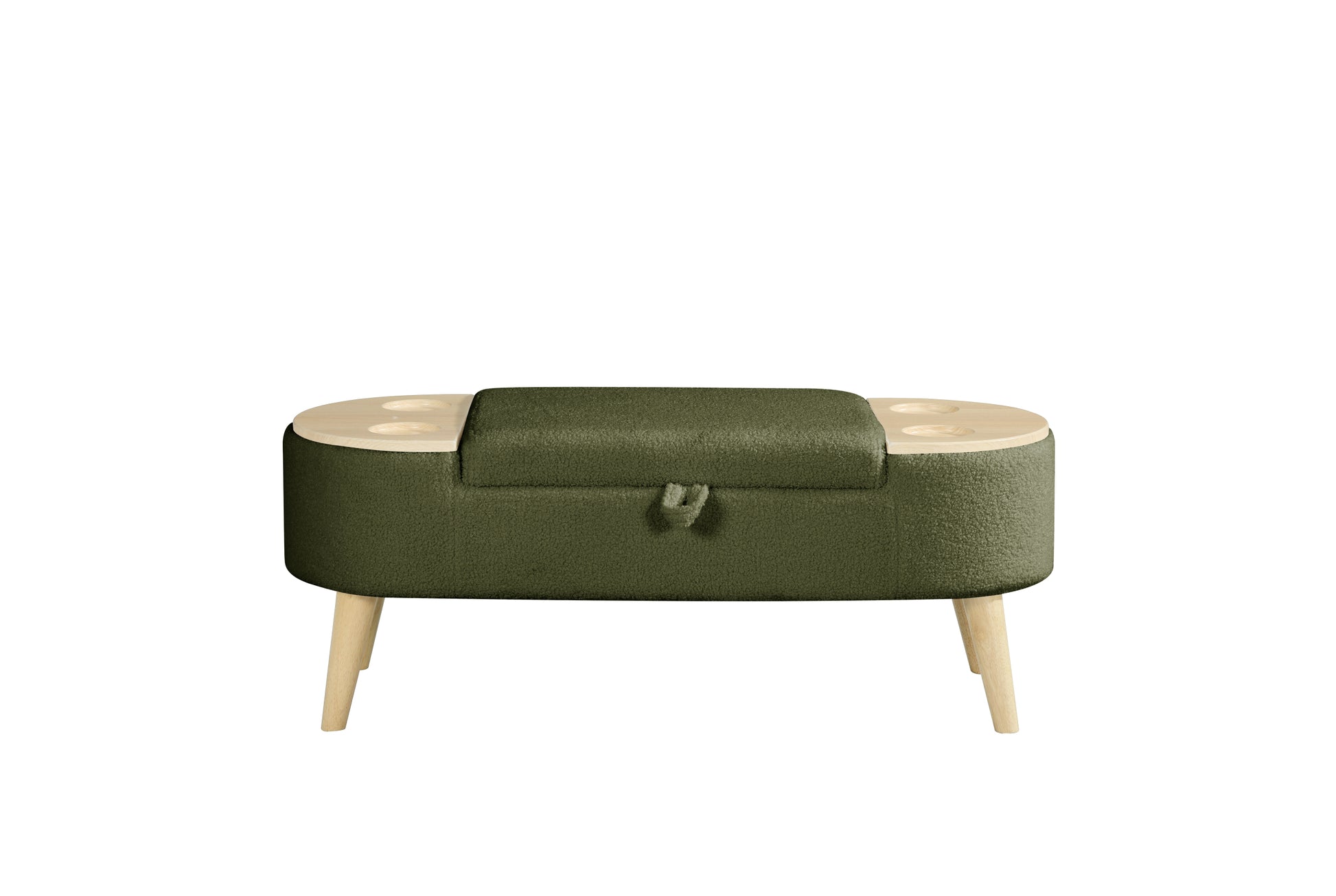 Ottoman Oval Storage Bench 3D Pile Fabric Bench With Large Storage Space For Living Room, Entryway And Bedroom Ingreen Baskets White Primary Living Space Black Eucalyptus Wood Green Step Stools & Step Ladders Cashmere Floral Contemporary Cubby Wool