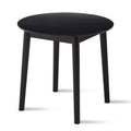 Black Round Table, All Solid Wood, Can Sit 2 4 People Diameter 31.5 Inches Black Solid Wood