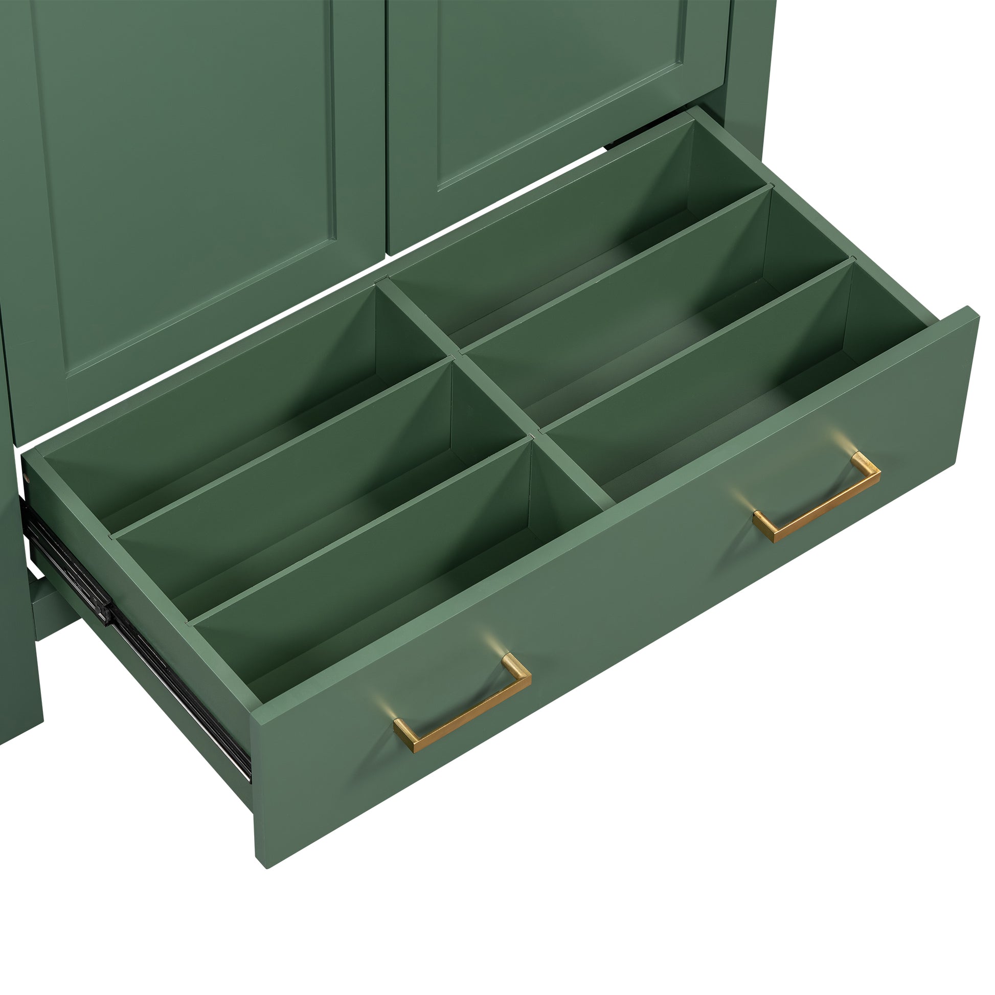 30 Inch Green Bathroom Vanity With Single Sink, Combination Under Counter Sink, Bathroom Storage Cabinet With 2 Doors And A Drawer, Soft Closure, Multifunctional Storage, Solid Wood Frame Green Bathroom Solid Wood Mdf