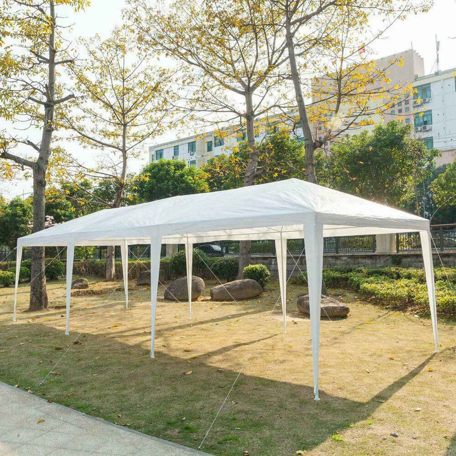 10X30' Outdoor Garden Gazebo Wedding Party Tent Canopy Marquee With 5 Removable Sidewalls White Metal