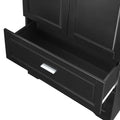 Tall Bathroom Storage Cabinet, Cabinet With Two Doors And Drawers, Adjustable Shelf, Mdf Board, Black Black Mdf