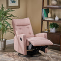 Glider Swivel Recliner Chair Blush Fabric