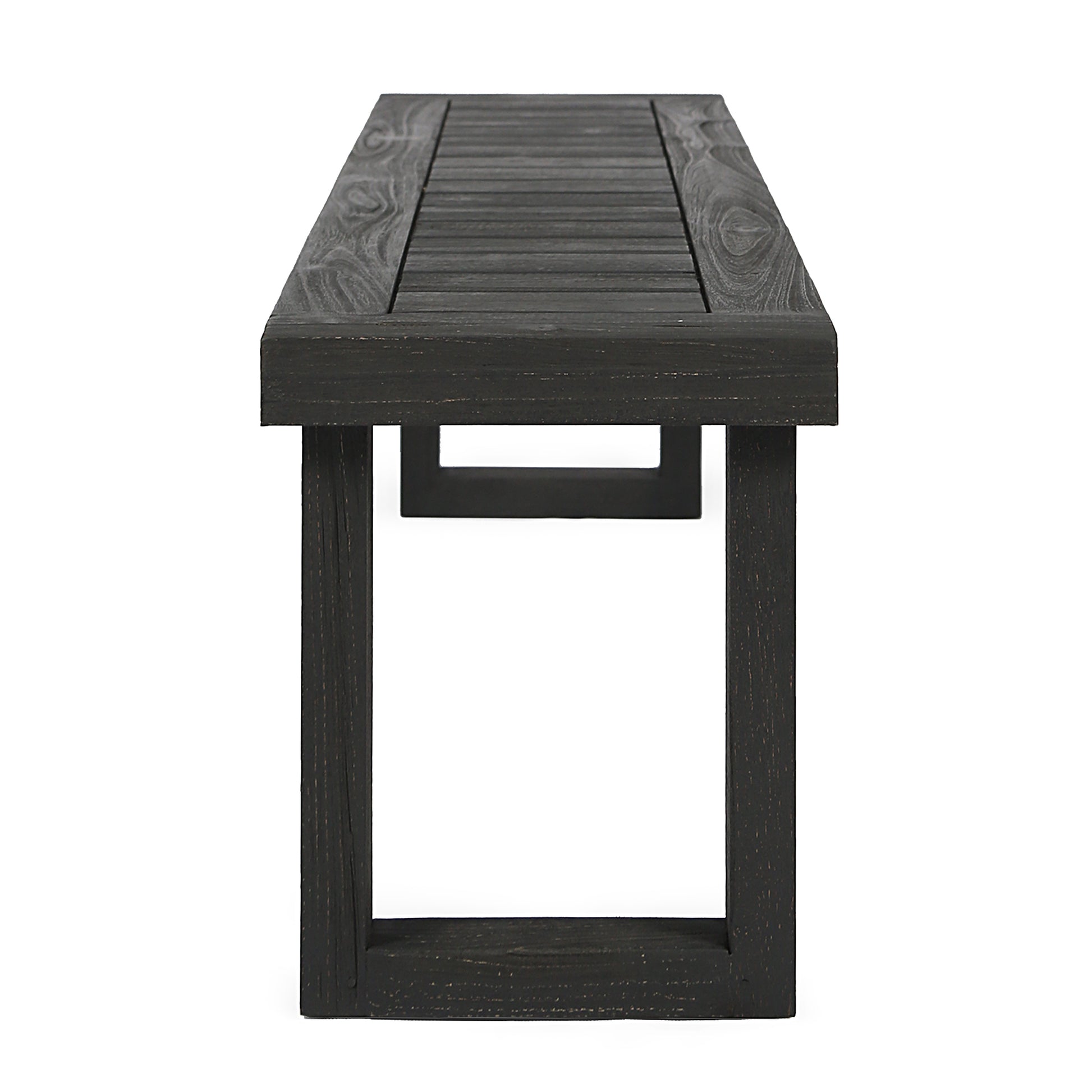 Nestor Bench, Dark Grey Dark Grey Acacia Wood