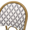 French Bistro Chair White Gray Rattan