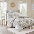 3 Piece Cotton Floral Printed Reversible Duvet Cover Set King Multicolor Polyester