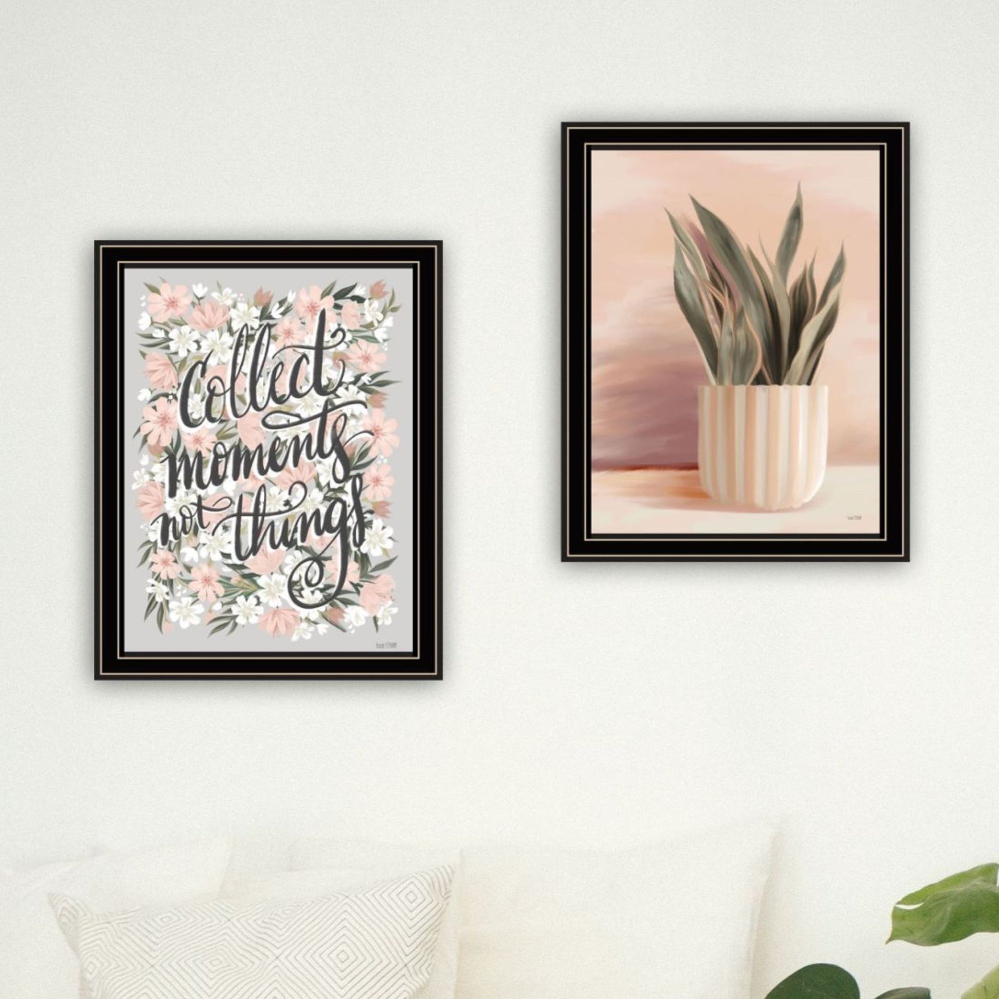 "Collect Moments Not Things" Framed Wall Art For Living Room, Wall Art Print For Home Decor, Bedroom Wall Art By House Fenway Multicolor Wood Paper