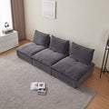 Modern Armless Accent Chair, Single Sofa Couch With Ottoman Compact Design, Space Saving Seating For Living Room, Bedroom, Apartment, Office Gray Wood Medium Soft Foam Chenille 1 Seat