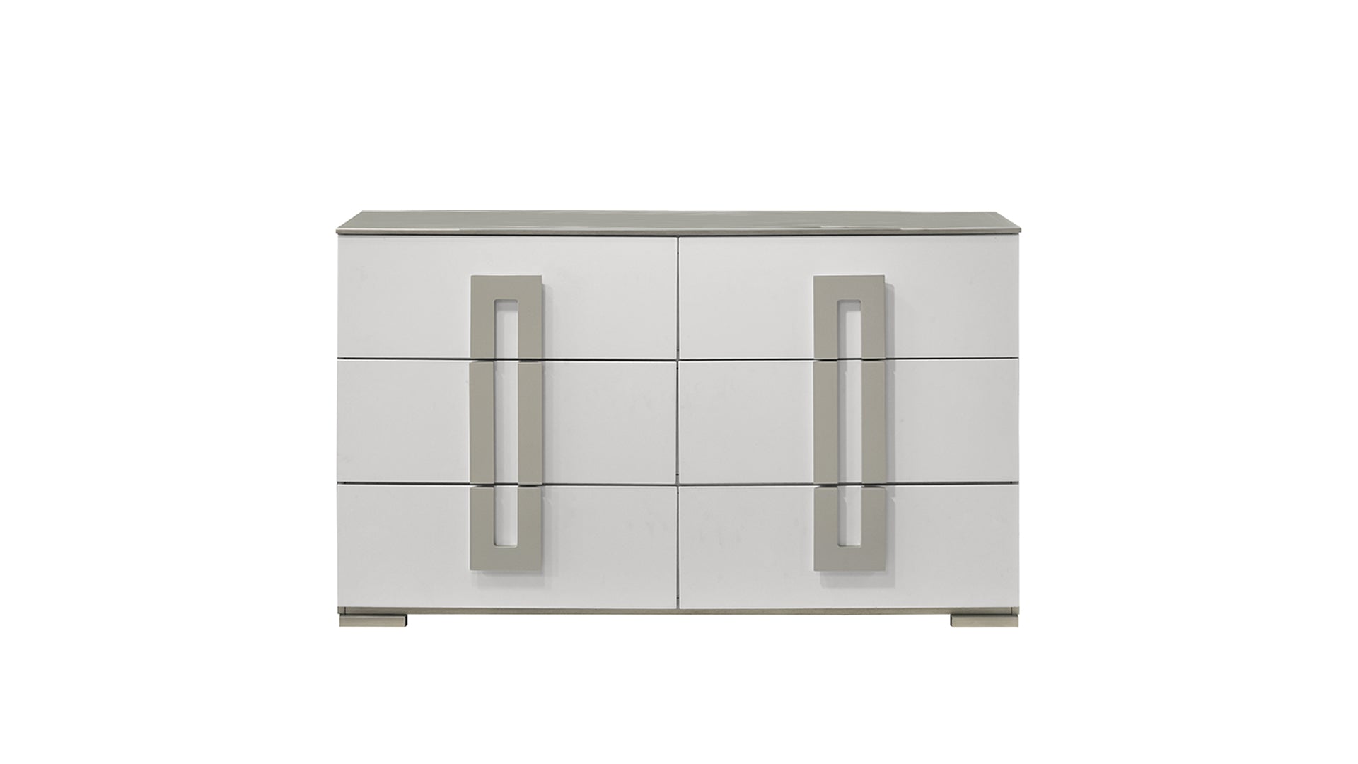 Olivia Contemporary Style 6 Drawer Dresser Made With Wood In White White Bedroom Contemporary Solid Wood Mdf Wood