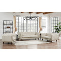 Solana Leather Loveseat Beige Down Filling Genuine Leather