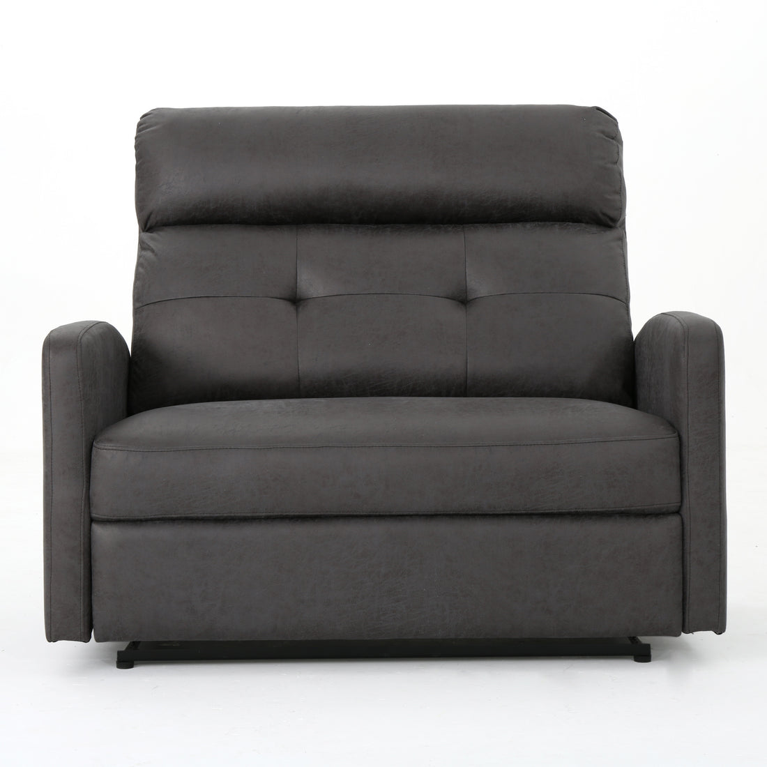 Recliner Chair Double Seats Slate Microfiber