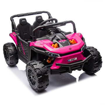 24V Kids Ride On Utv,Electric Toy For Kids W Parents Remote Control,Four Wheel Suspension,Low Start,Adjustable Speed,Multimedia Player,Early Education,Bluetooth,Rear Storage Space For Kids Aged 3 . Pink 50 99 Lbs Polypropylene