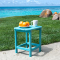 Hdpe Compact Side Table, Perfect For Indoor Outdoor Use, Ultra Durable Weather Resistant Design, Aqua Blue Aqua Blue Hdpe