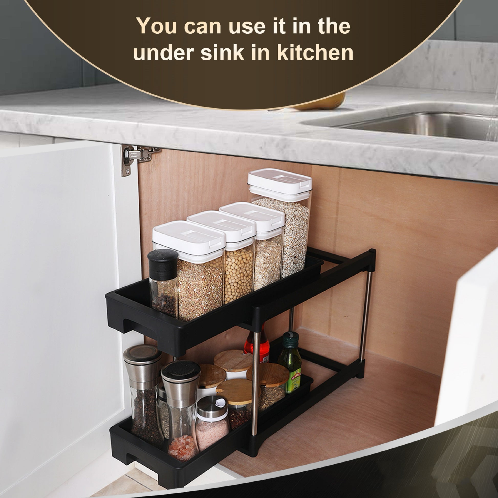 Organizers And Storage Cabinet Organizers And Storage Pull Out Drawers 2 Hooks Black Black Plastic