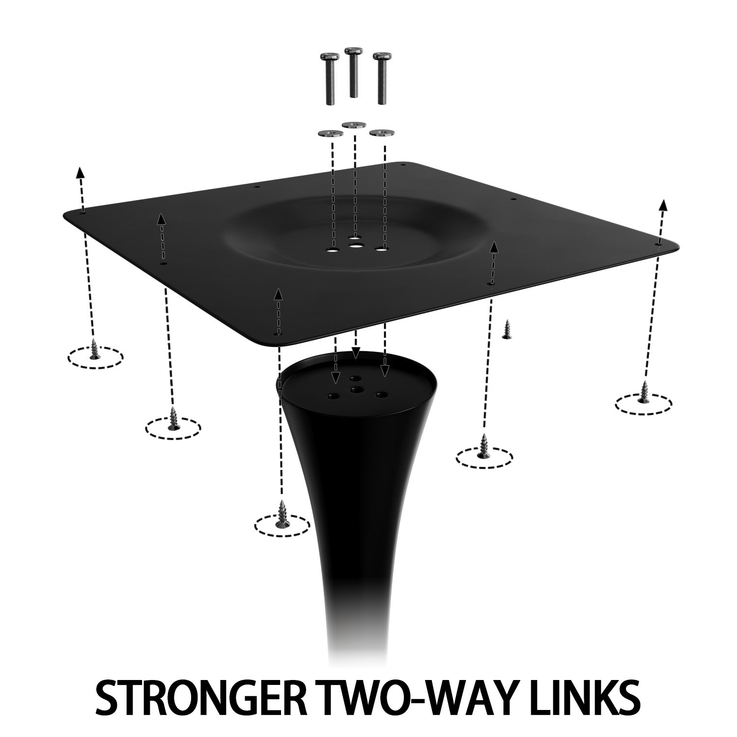 Black Circular Dining Table, 31.5 "Tulip Dining Table, Kitchen Dining Table For 2 4 People, Mdf Tabletop And Base, And 2 Black Pu Black Metal Leg Dining Chairs Set 2 Black Mdf