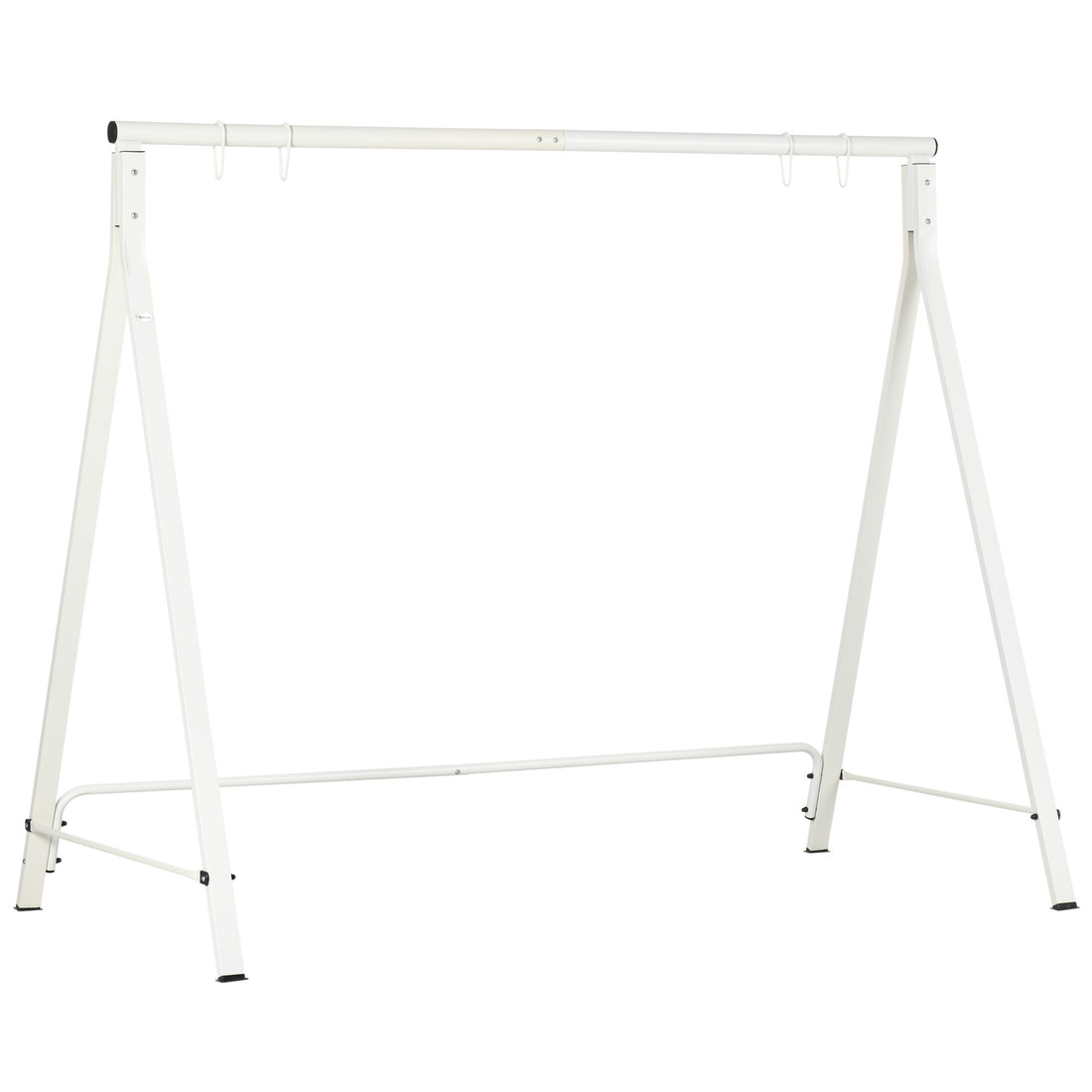 Outsunny Metal Porch Swing Stand, Heavy Duty Swing Frame, Hanging Chair Stand Only, 528 Lbs Weight Capacity, For Backyard, Patio, Lawn, Playground, White White Steel