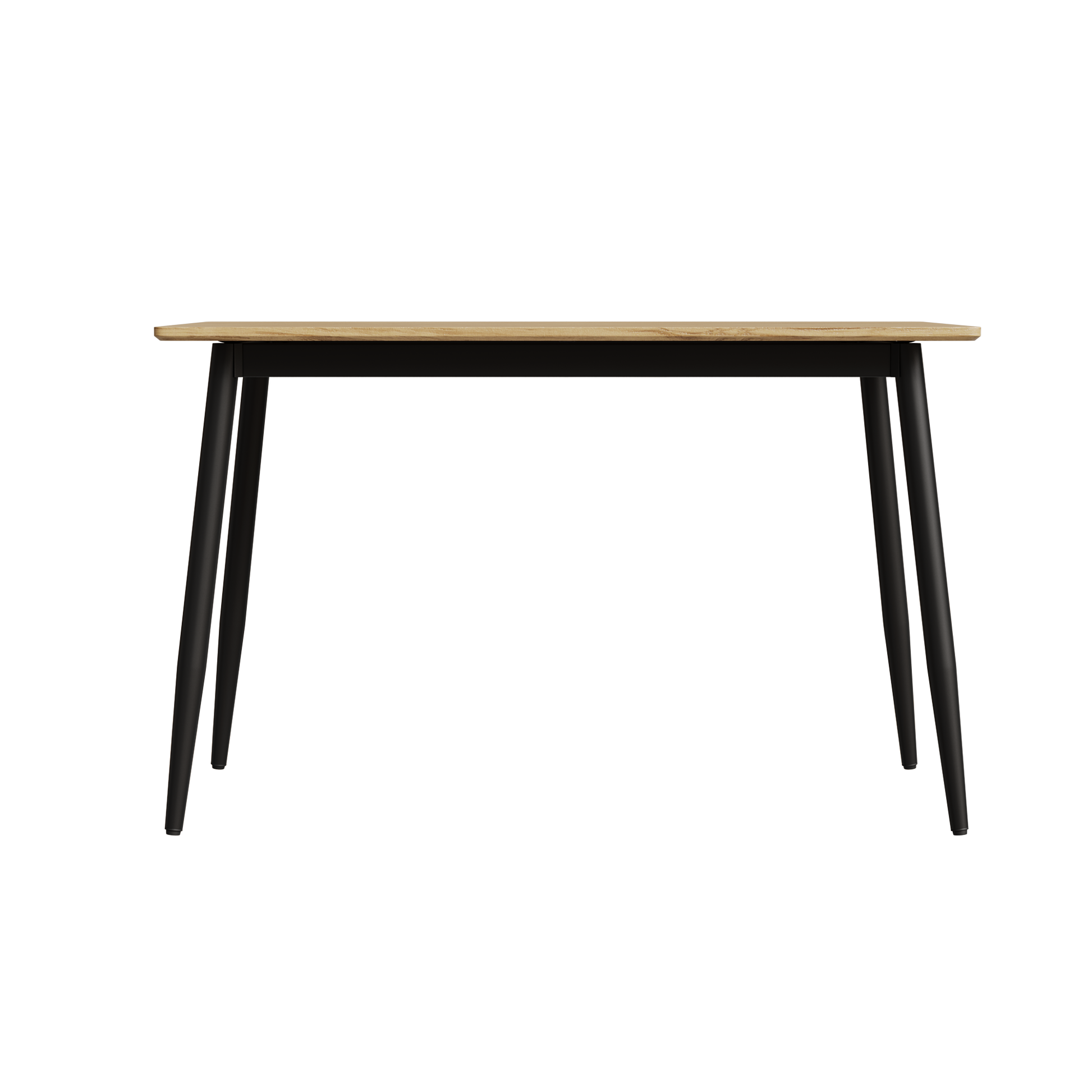 Modern Minimalist Wood Grain Tabletop Dining Table, Stylish Dining Table, Kitchen Dining Table, Sturdy And Durable, Easy To Assemble, Black Metal Leg Design, Suitable For 4 6 People, Suitable For