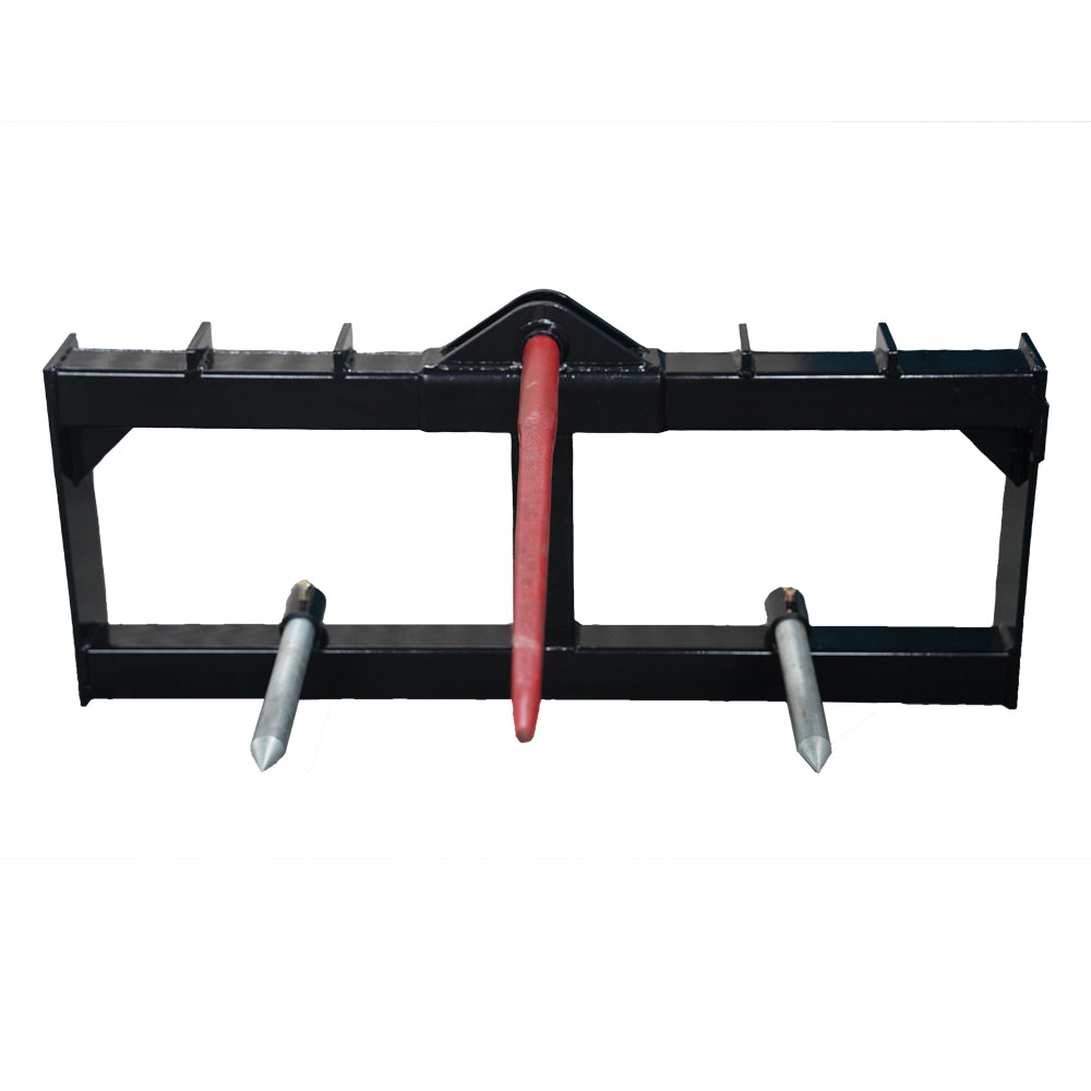 Landy Attachments 43'' Hay Spear Skid Steer Quick Tach Black Steel