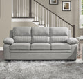 Modern Living Room 3Pc Sofa Set Plush Comfortable Sofa Loveseat Chair Gray Textured Fabric Channel Tufting Solid Wood Frame Furniture Gray Polyester Wood Primary Living Space Contemporary Pillow Top Arms Solid Wood 6 Seat