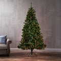 7' Noble Hinged Tree With 500 Multilights Ul,Dia:48 Green Pvc