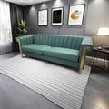 Fx P81Pu Gr Sofa Modern Green Pu Sofa With Gold Accents Sleek Channel Tufted Upholstery, 3 Seat Couch For Living Room And Office Decor Temu Suitable Retro Green Pu 2 Seat