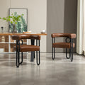 Coolmore Contemporary Designed Pu Fabric Upholstered Accent Dining Chair Barrel Side Chairs Kitchen Armchair For Living Room Set Of 2 Dark Brown Pu Dark Brown Foam Pu Leather