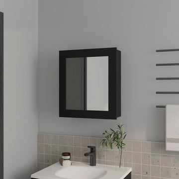 Medicine Cabinet Hailey, Bathroom, Black Black Particle Board Engineered Wood