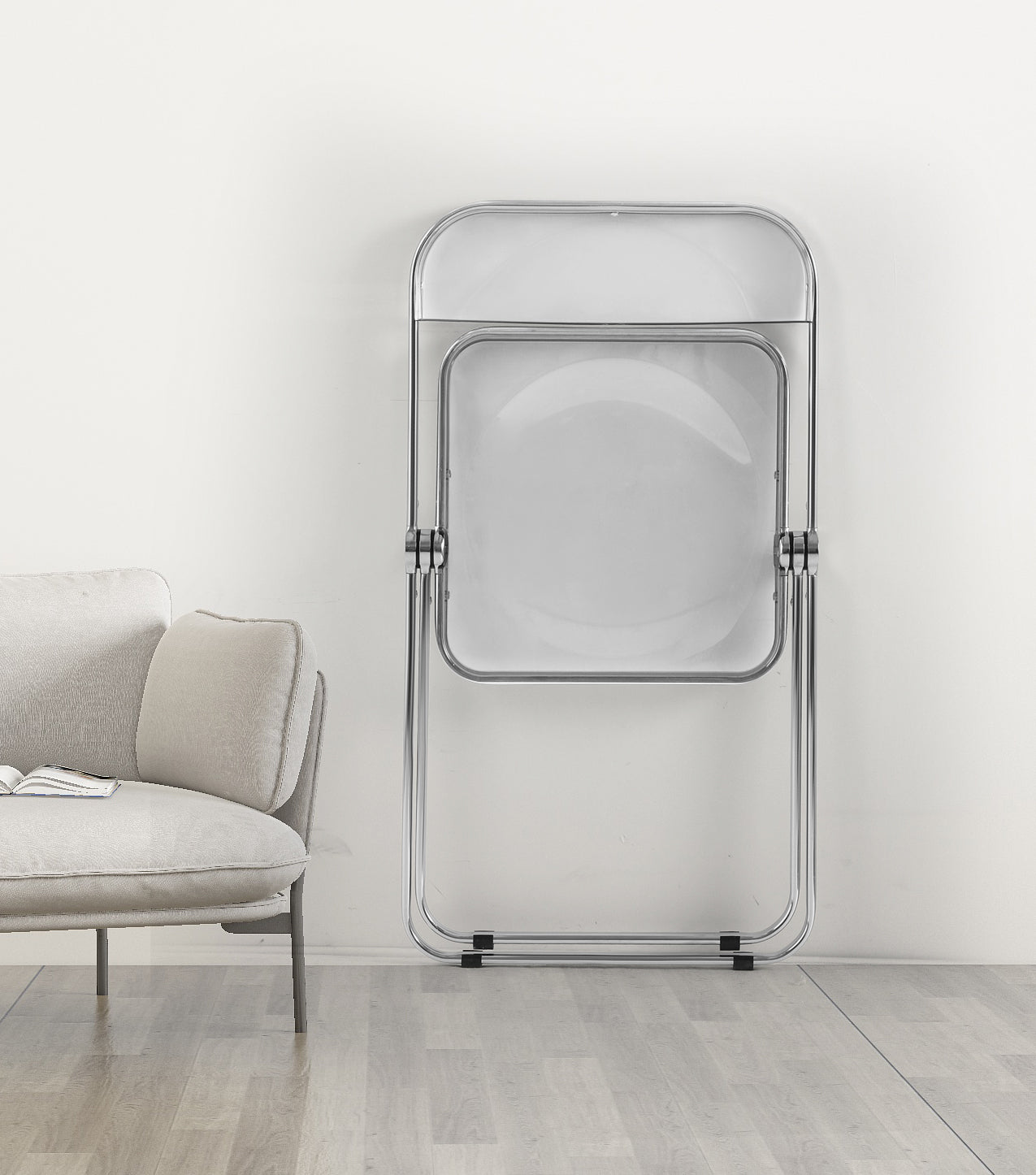Folding Chair Transparent Chairs Ghost Stackable Crystal Folding Chair Pc Plastic Living Room Seat Chrome Frame And Foldable Acrylic Chair Fo O Clear Clear Pc