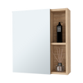 Lincoln Mirrored Medicine Cabinet, Five Interior Shelves Beige 5 Bathroom Wall Mounted Modern Mdf Engineered Wood