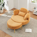 3206Yellow Comfortable Seating Suitable For Small Apartment Bedroom Space Balcony Small Sofa Bed Lazy Small Sofa Sofa With Small Coffee Table Lunch Break Leisure Afternoon Tea Time Yellow Corduroy 1 Seat