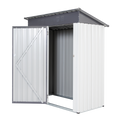 Xwt016 Garden Metal Storage Lifter Shed Gray White 5X3X6Ft Outdoor Storing Tools Rainproof Hinge Door Version Grey Metal