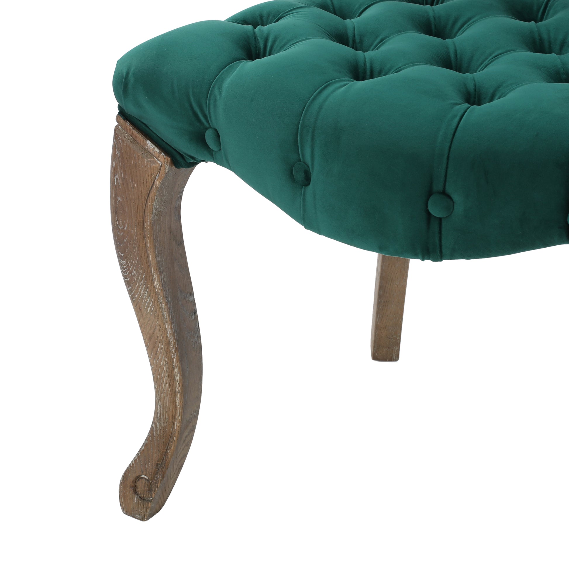 Kd Tufted Chair Wthr Dark Green Velvet