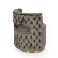 Swivel Arm Chair Grey Fabric