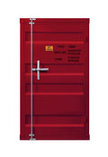 Red 1 Door Chest With Container Lock Red Bedroom Metal