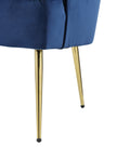 Naomi Blue Velvet Wingback Accent Chair With Metal Legs Blue Velvet