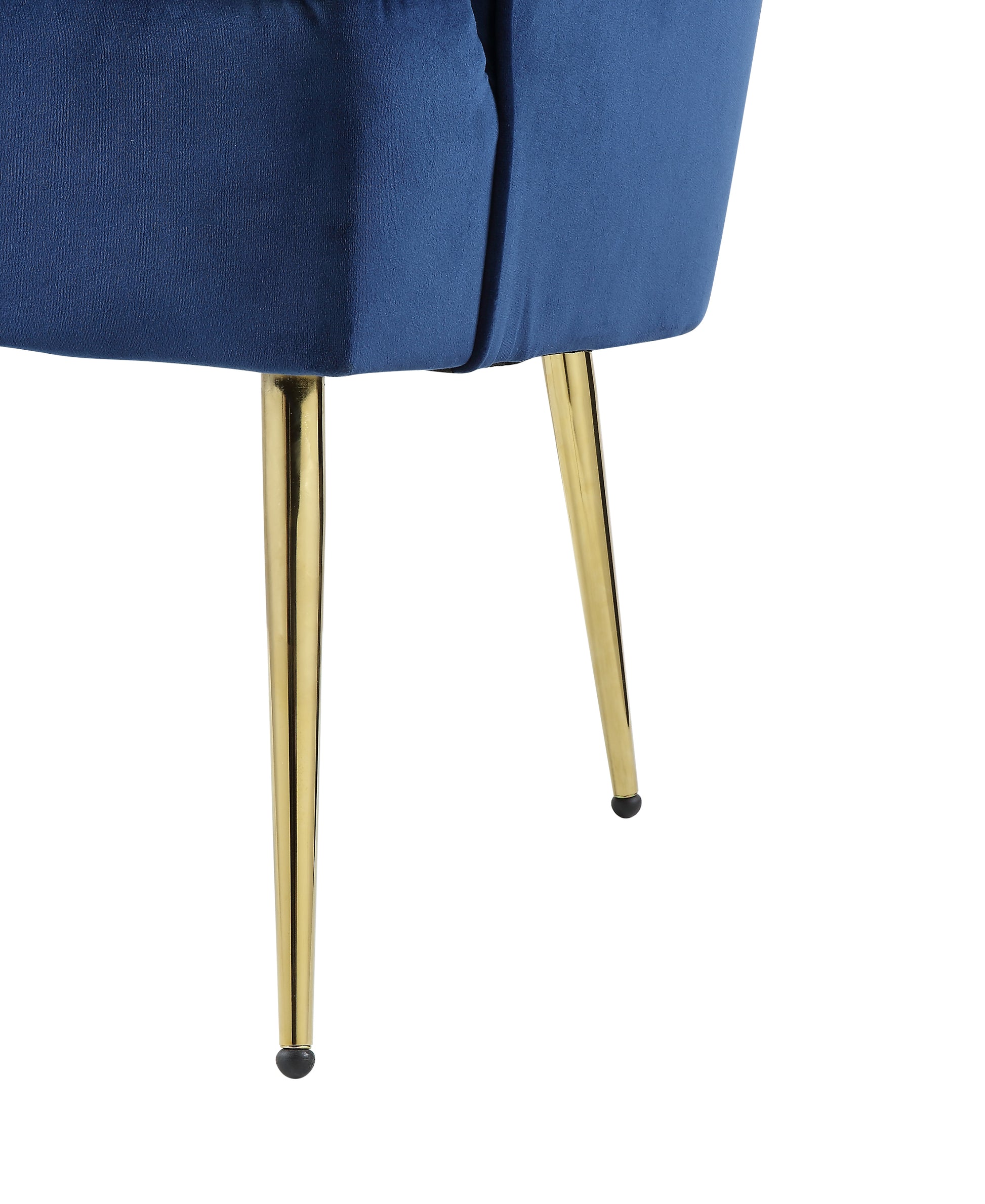 Naomi Blue Velvet Wingback Accent Chair With Metal Legs Blue Velvet