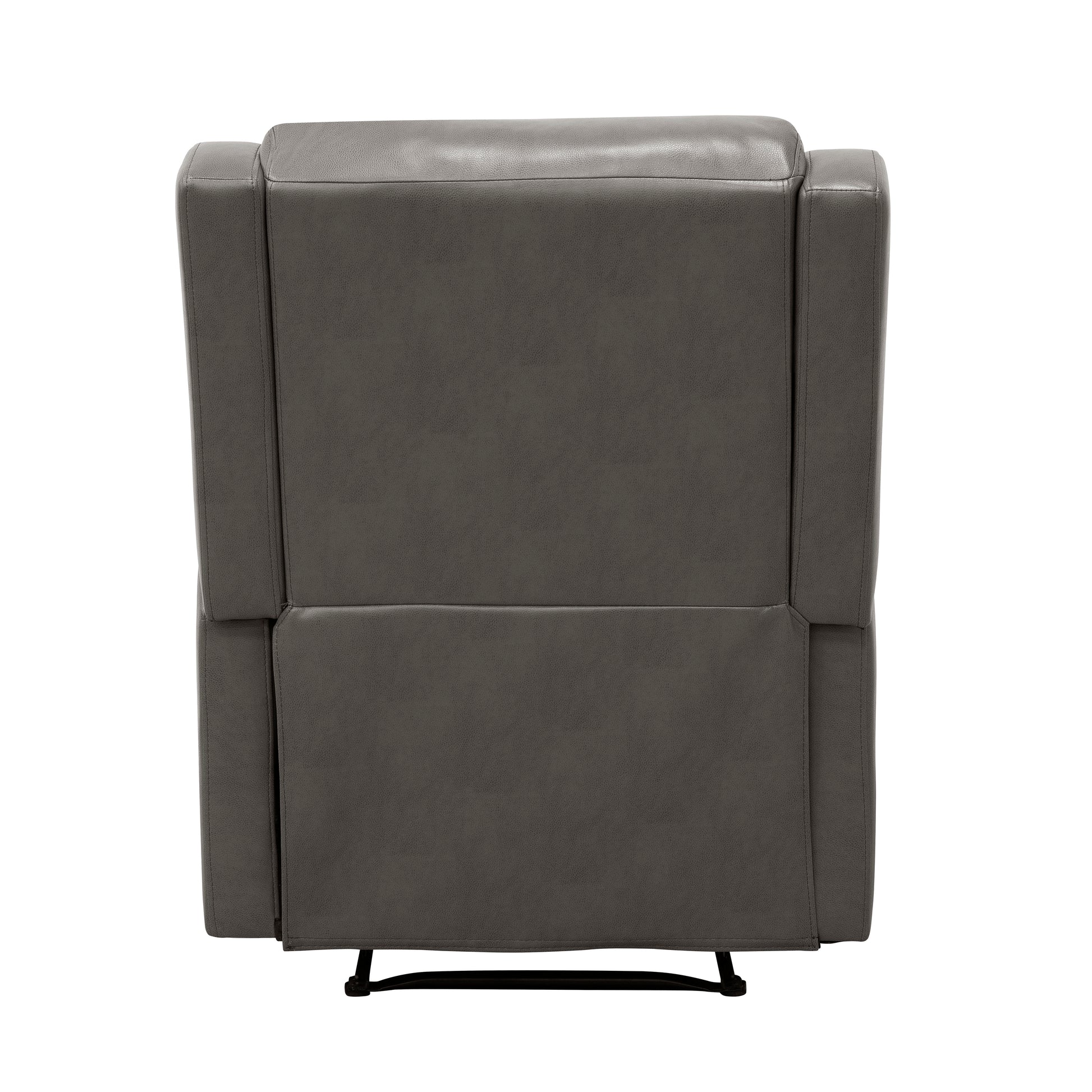 Faux Leather Upholstery Gray Reclining Chair 1Pc Living Room Furniture Comfort Seating Gray Faux Leather Wood Primary Living Space Solid Wood